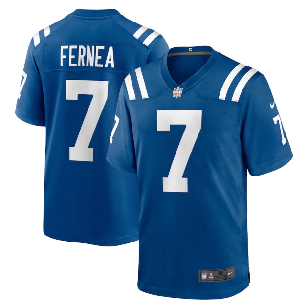 mens nike ethan fernea royal indianapolis colts game player jersey